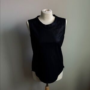 Elegant Leather Black Sleeveless  Top